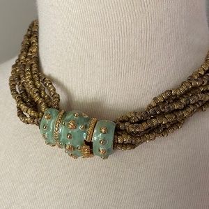 Kenneth Jay Lane Gold and Green Necklace